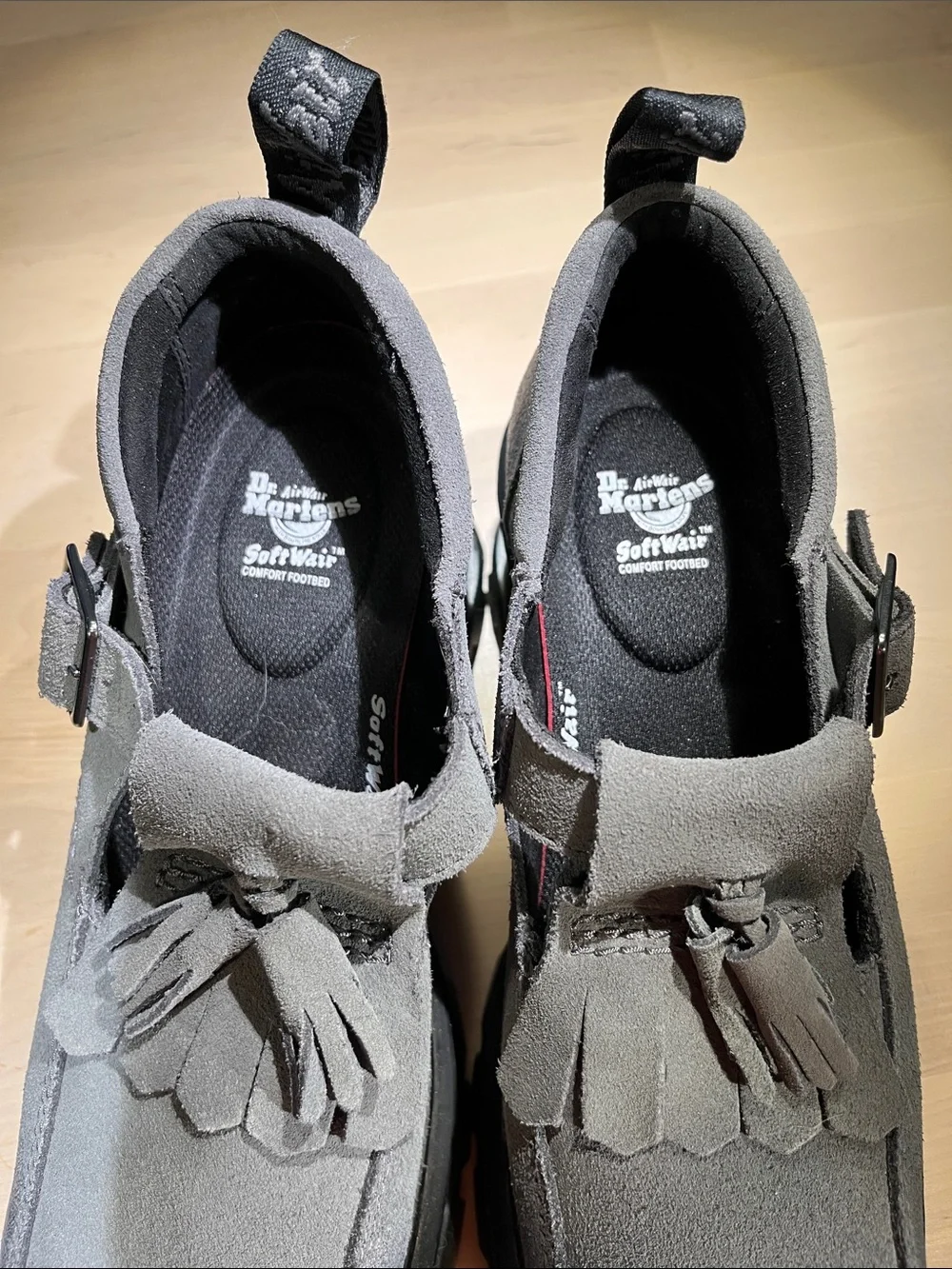 Like new Dr. Martens Corran waxy suede Mary Jane chunky heeled shoes